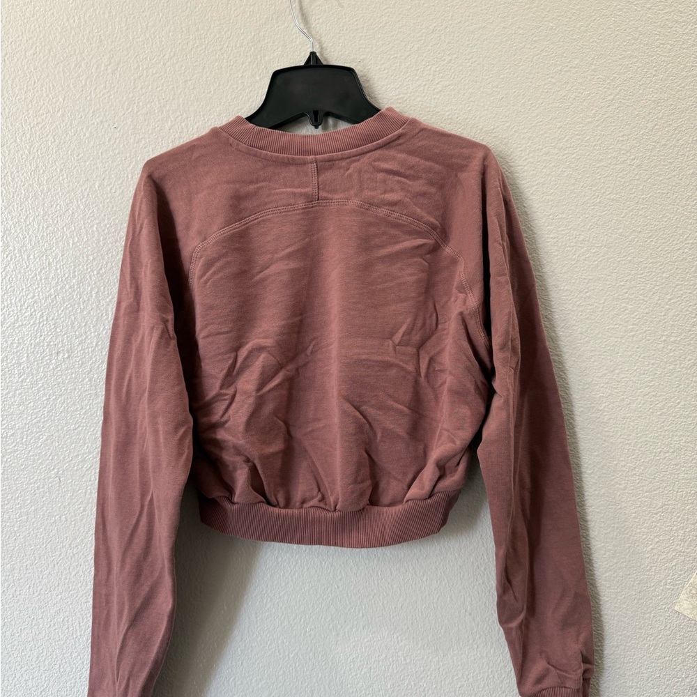 Gymshark Cropped Sweatshirt Mauve Dusty Purple | Small |Athleisure Crop Pullover - Picture 4 of 7